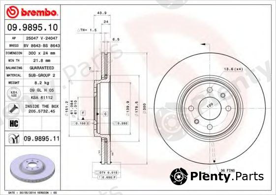  BREMBO part 09.9895.11 (09989511) Brake Disc
