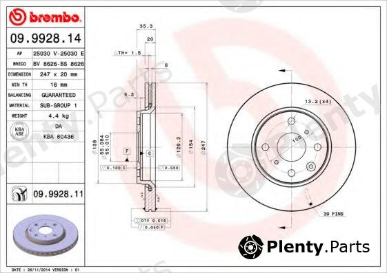  BREMBO part 09.9928.14 (09992814) Brake Disc