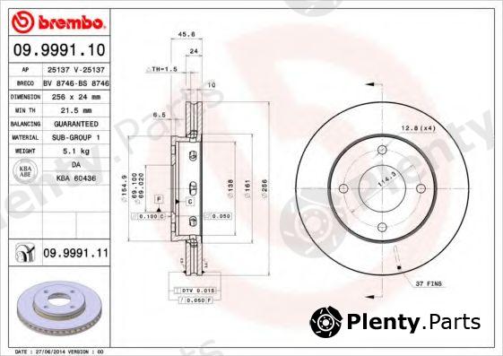  BREMBO part 09.9991.10 (09999110) Brake Disc