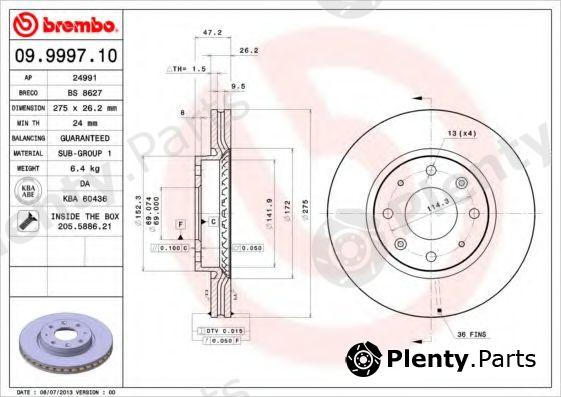  BREMBO part 09.9997.10 (09999710) Brake Disc
