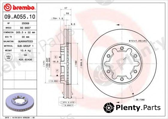  BREMBO part 09.A055.10 (09A05510) Brake Disc