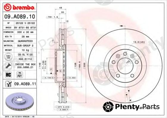  BREMBO part 09.A089.10 (09A08910) Brake Disc