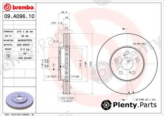  BREMBO part 09.A096.10 (09A09610) Brake Disc
