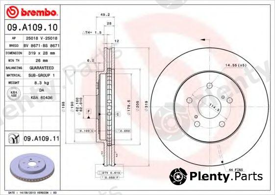  BREMBO part 09.A109.10 (09A10910) Brake Disc