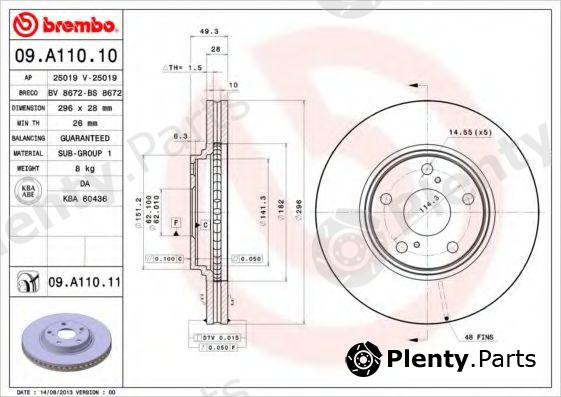  BREMBO part 09.A110.11 (09A11011) Brake Disc