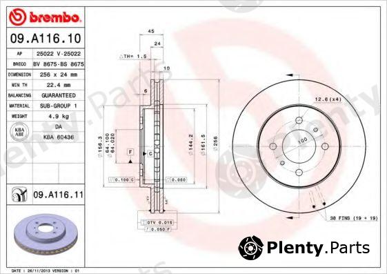  BREMBO part 09.A116.10 (09A11610) Brake Disc
