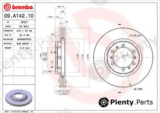  BREMBO part 09.A142.10 (09A14210) Brake Disc