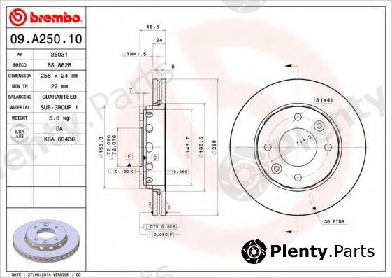  BREMBO part 09.A250.10 (09A25010) Brake Disc