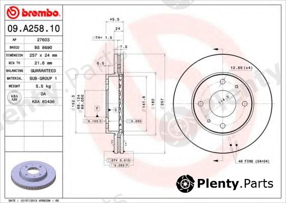  BREMBO part 09.A258.10 (09A25810) Brake Disc