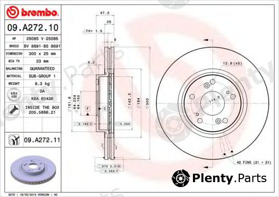  BREMBO part 09.A272.10 (09A27210) Brake Disc