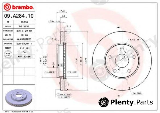  BREMBO part 09.A284.10 (09A28410) Brake Disc