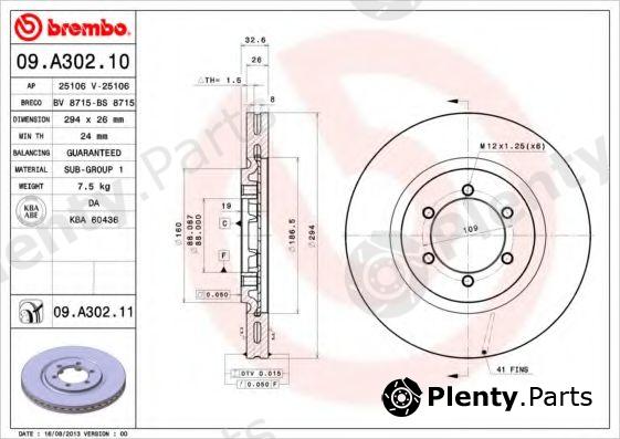  BREMBO part 09.A302.10 (09A30210) Brake Disc