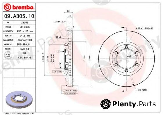  BREMBO part 09.A305.10 (09A30510) Brake Disc