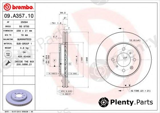  BREMBO part 09.A357.10 (09A35710) Brake Disc