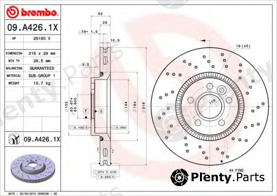  BREMBO part 09A4261X Brake Disc