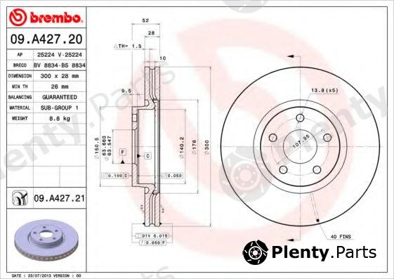  BREMBO part 09.A427.20 (09A42720) Brake Disc