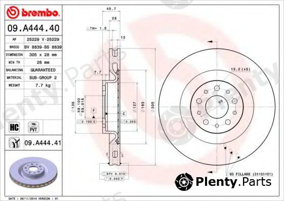  BREMBO part 09.A444.40 (09A44440) Brake Disc