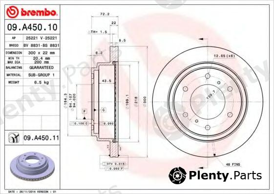  BREMBO part 09.A450.10 (09A45010) Brake Disc