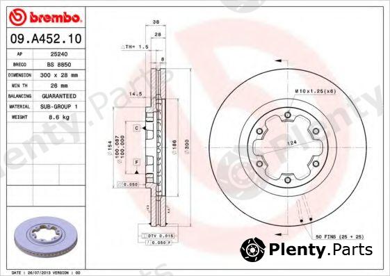  BREMBO part 09.A452.10 (09A45210) Brake Disc