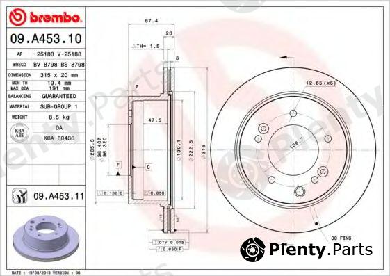  BREMBO part 09.A453.11 (09A45311) Brake Disc