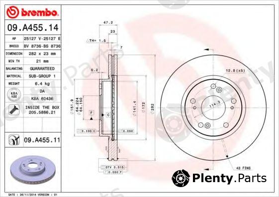  BREMBO part 09.A455.14 (09A45514) Brake Disc