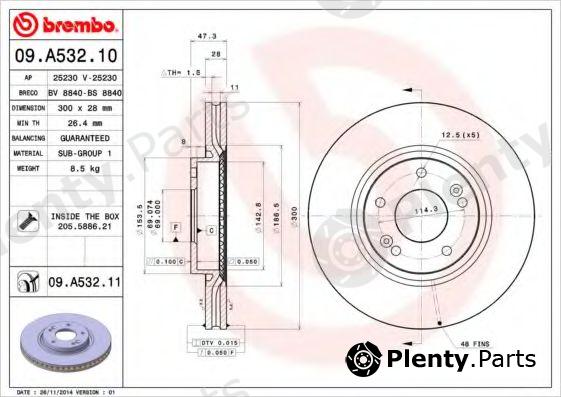  BREMBO part 09.A532.11 (09A53211) Brake Disc