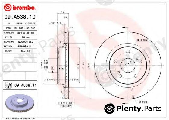  BREMBO part 09A53811 Brake Disc