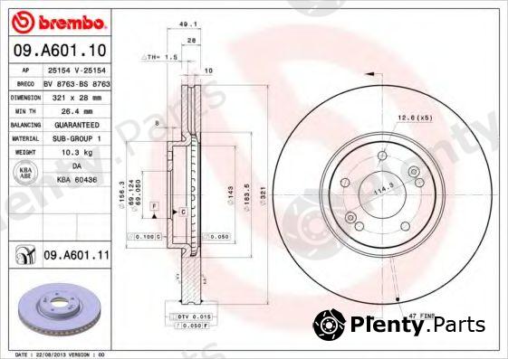  BREMBO part 09.A601.11 (09A60111) Brake Disc