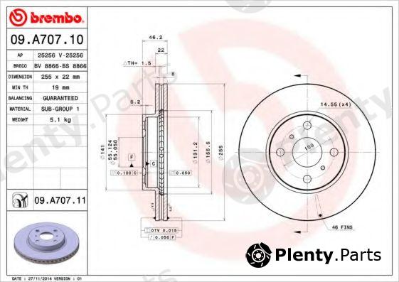  BREMBO part 09A70711 Brake Disc