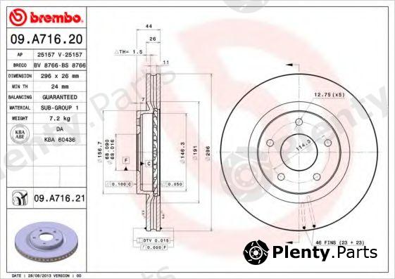  BREMBO part 09.A716.21 (09A71621) Brake Disc