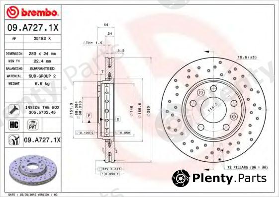  BREMBO part 09A7271X Brake Disc