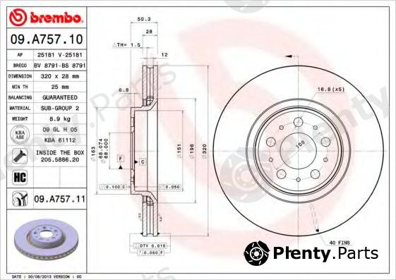 BREMBO part 09.A757.10 (09A75710) Brake Disc