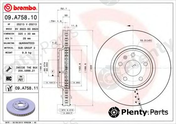  BREMBO part 09.A758.10 (09A75810) Brake Disc