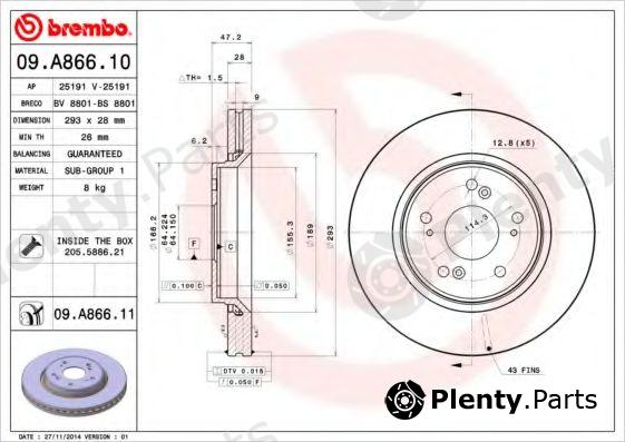  BREMBO part 09.A866.10 (09A86610) Brake Disc
