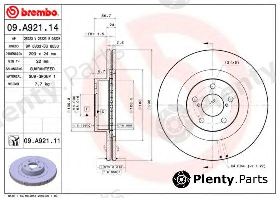  BREMBO part 09.A921.11 (09A92111) Brake Disc