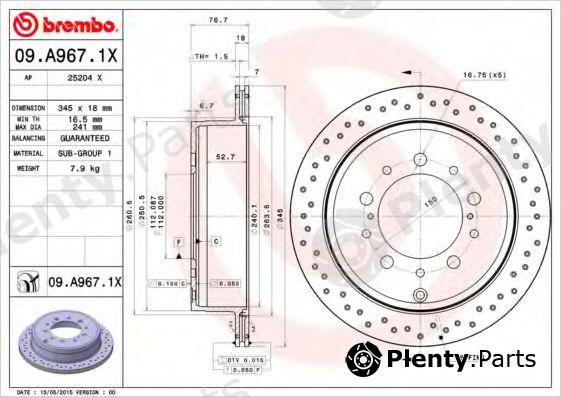  BREMBO part 09.A967.1X (09A9671X) Brake Disc