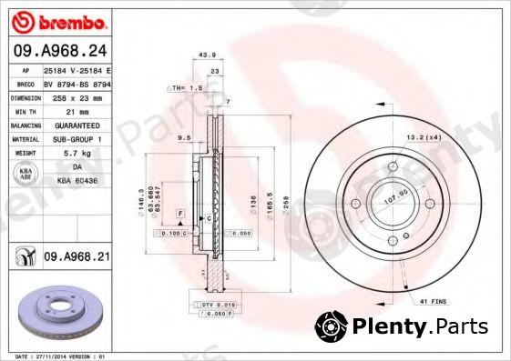  BREMBO part 09.A968.24 (09A96824) Brake Disc