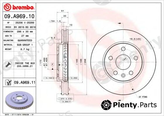  BREMBO part 09.A969.10 (09A96910) Brake Disc