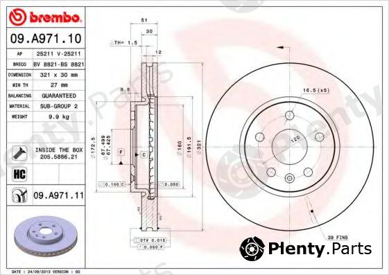  BREMBO part 09.A971.10 (09A97110) Brake Disc