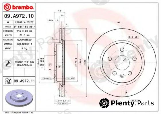  BREMBO part 09.A972.10 (09A97210) Brake Disc
