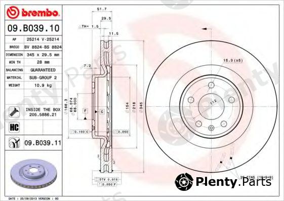  BREMBO part 09.B039.11 (09B03911) Brake Disc