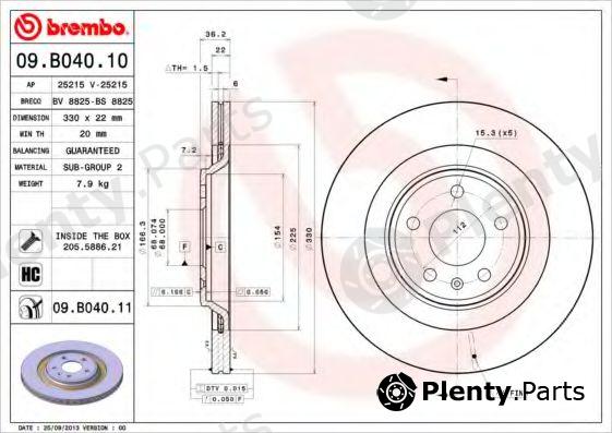  BREMBO part 09.B040.10 (09B04010) Brake Disc