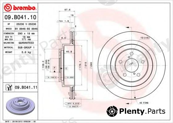  BREMBO part 09.B041.11 (09B04111) Brake Disc