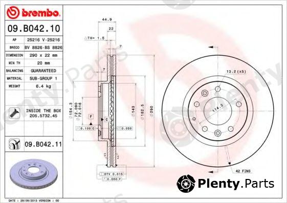  BREMBO part 09.B042.10 (09B04210) Brake Disc