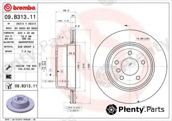  BREMBO part 09.B313.11 (09B31311) Brake Disc