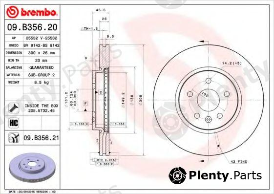  BREMBO part 09.B356.20 (09B35620) Brake Disc