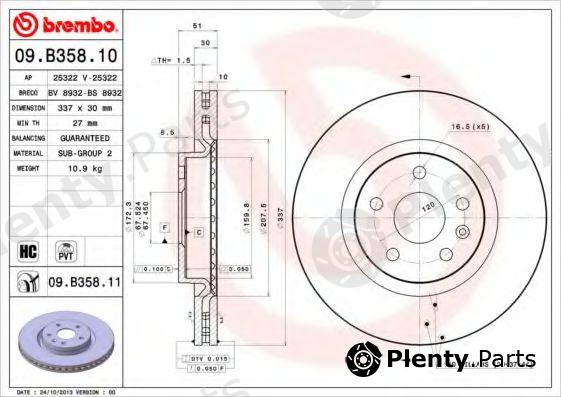  BREMBO part 09.B358.11 (09B35811) Brake Disc