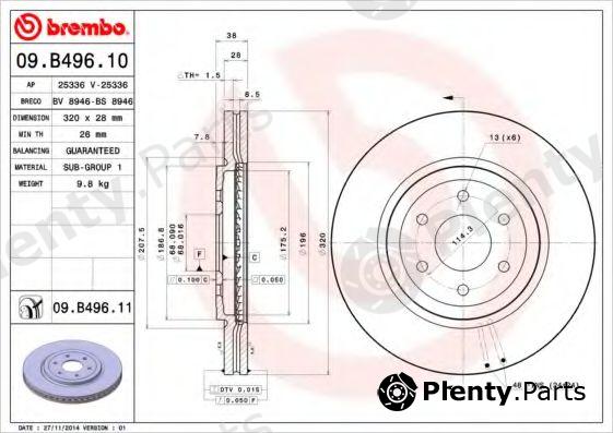  BREMBO part 09.B496.11 (09B49611) Brake Disc