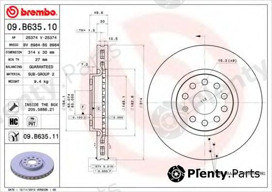  BREMBO part 09.B635.10 (09B63510) Brake Disc