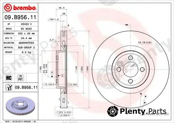  BREMBO part 09.B956.11 (09B95611) Brake Disc